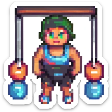 gym, fitness, pixel art sticker