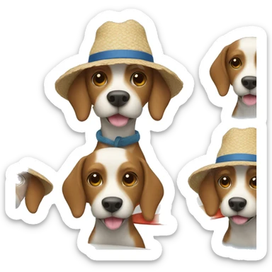 Surfing dog in hat sticker