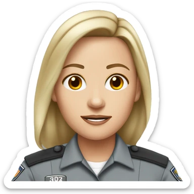 White Female correctional officer wearing grey Indiana department of corrections uniform  sticker