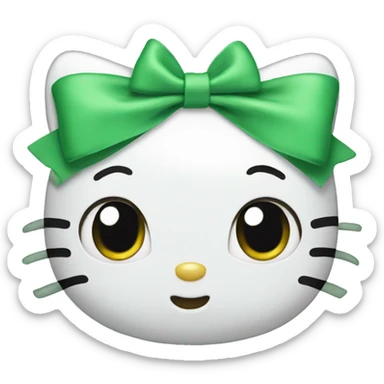 hello kitty green bow sticker