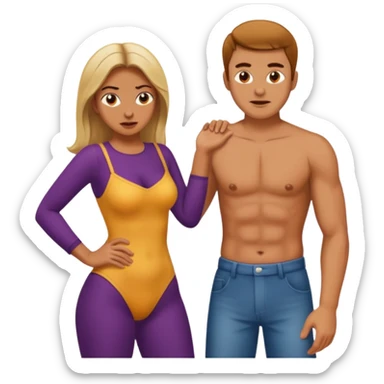 Woman Spanking man sticker