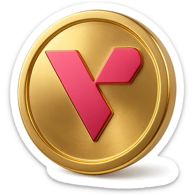 Create a simple, flat golden token emoji with the provided company logo centered. The token should be flat and gold with no extra decorations, and the logo should be in the middle. Transparent background. sticker