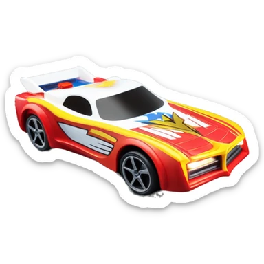 Side view Wonder Woman’s Supercar hot wheels rc car with large bright headlights at night sticker