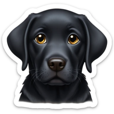 purebred black labrador pup sticker