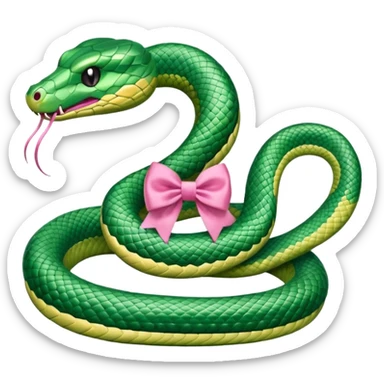 snake with pookie bow sticker