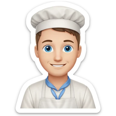 hold men blue eyes, apron  sticker