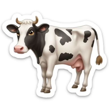 a cow learning a new language sticker