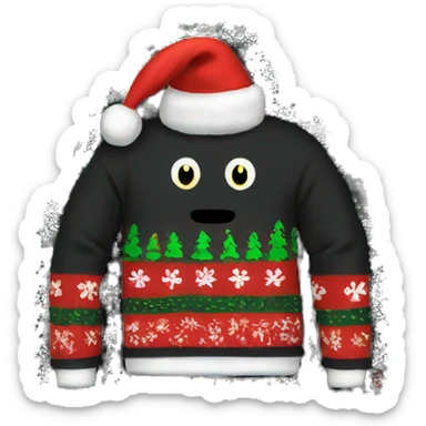 Black ugly christmas sweater sticker