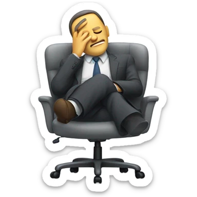Guy sleeping in office chair sticker