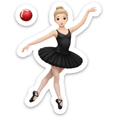 full body balet with black tutu holding ball sticker