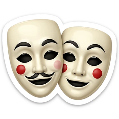 Tragedy and comedy mask happy and sad  sticker