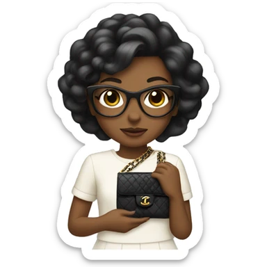 A girl with Chanel bag and a iPhone  sticker