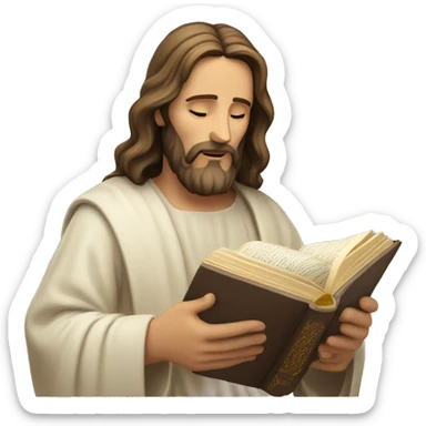 Jesus reading the holy bible sticker
