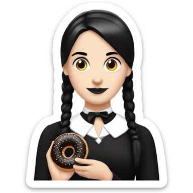 Wednesday with a black donut  sticker