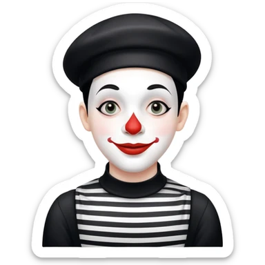Mime with an mischievous grin sticker