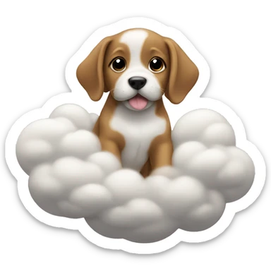 Puppy inside a cloud sticker