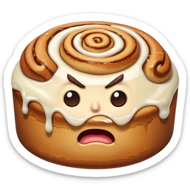 angry cinnamon roll sticker