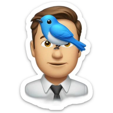 Elon Musk blue bird sticker
