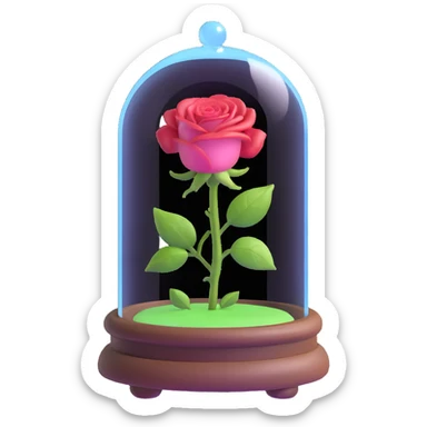 Enchanted rose in glass case from Beauty and the Beast sticker