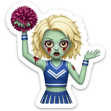 Zombie cheerleader with Pom poms sticker