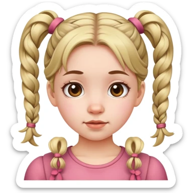 Cute young girl with pigtails sticker