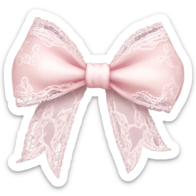 light pink bow with white lace sticker