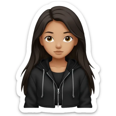  Siyah uzun saçlı ceket giyen esmerimsi kız fazla esmer değil siyah ceket  polar ceket ceket gevşek biraz omzundan çıkıyormuş gibi ve bugday ten rengi soltaraftaki omzundan çıkık sadece içinde de siyah crop var crop omzundan bağlı ve sadece sol omzundan gevşek ceket  sticker