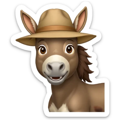 donkey with hat sticker