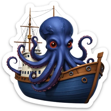 Kraken – Giant octopus with tentacles wrapping a ship sticker