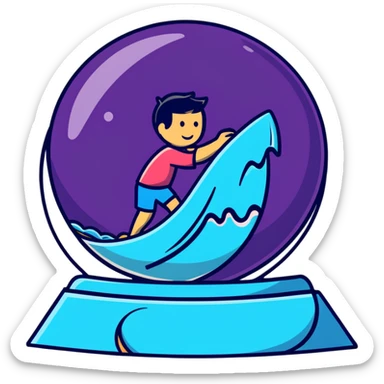  Crystal ball with surfer sticker