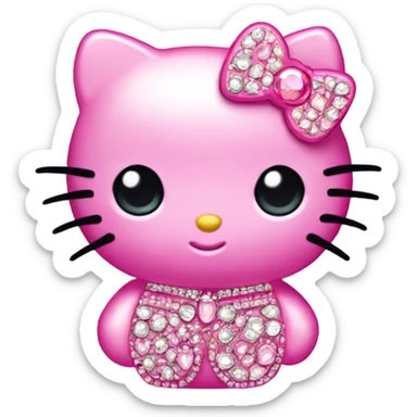 Pink bejeweled hello kitty sticker