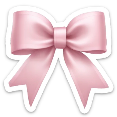 light pink ribbon bow sticker