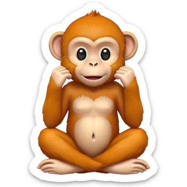 Ginger hear no evil monkey sticker