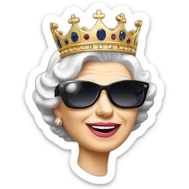 Queen Elizabeth with sunglass sticker