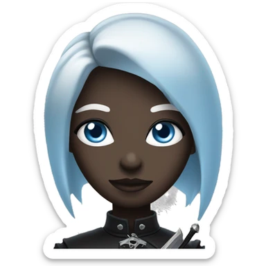 goth girl with blue eyes with dagger sticker