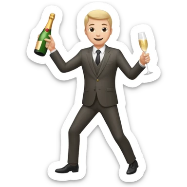 businessman celebrating full body sticker