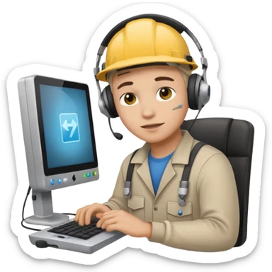 computer technician fixing damage computer sticker