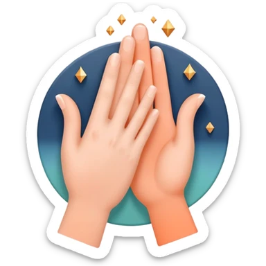 Soft Neutrals → Beige hands + slate blue accents 🌫 Warm Gradient → Peach to mint with gold sparks 🌟 Bold Monochrome → Navy + silver lines 🌌 sticker