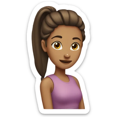 Woman with ponytail hair brown  sticker