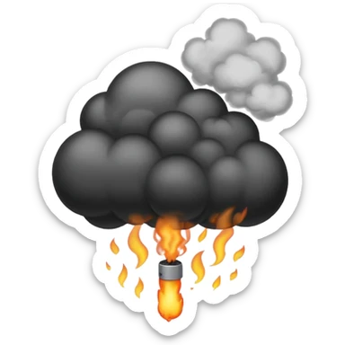 Smoke Bomb – Small black ball releasing a puff of smoke sticker