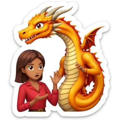 Une femme qui gronde un dragon sticker