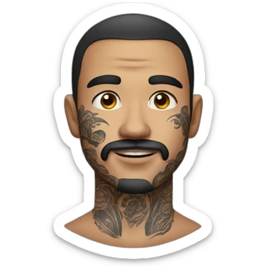 A man with tattoo on his face and a square chin. sticker