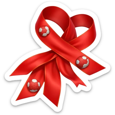 ribbon with small football particle floating sticker