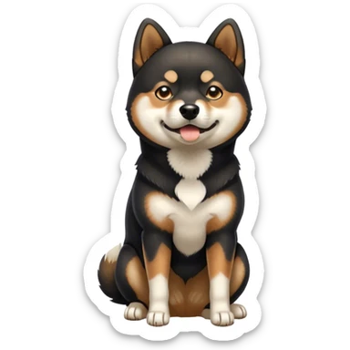 A black shiba inu standing and begging sticker