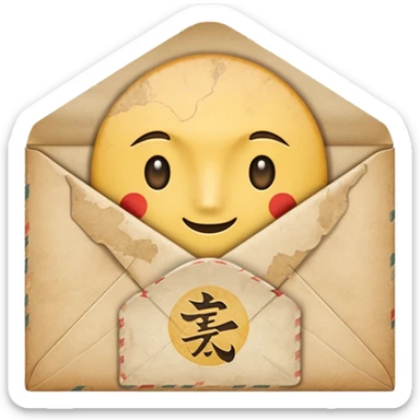 An ancient Japanese envelope sticker