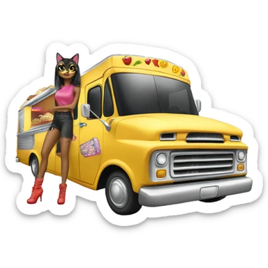 Catgirl’s lowrider food truck  sticker
