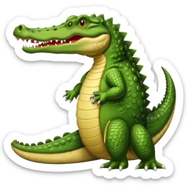 Crocodile with tail over its back with its mouth alittle open sticker