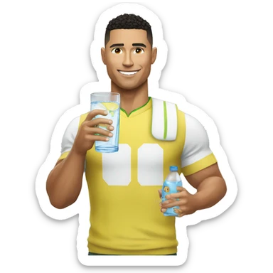 ronaldo drink water sticker