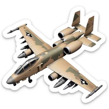 Warthog Jet (A-10 Thunderbolt II) - Fairchild Republic (Model Year: 2022) (Iconic colour: Desert camo) sticker
