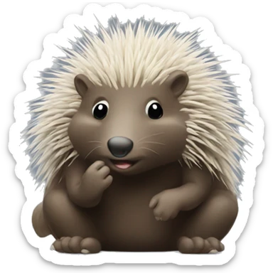 Porcupine blowing a kiss sticker